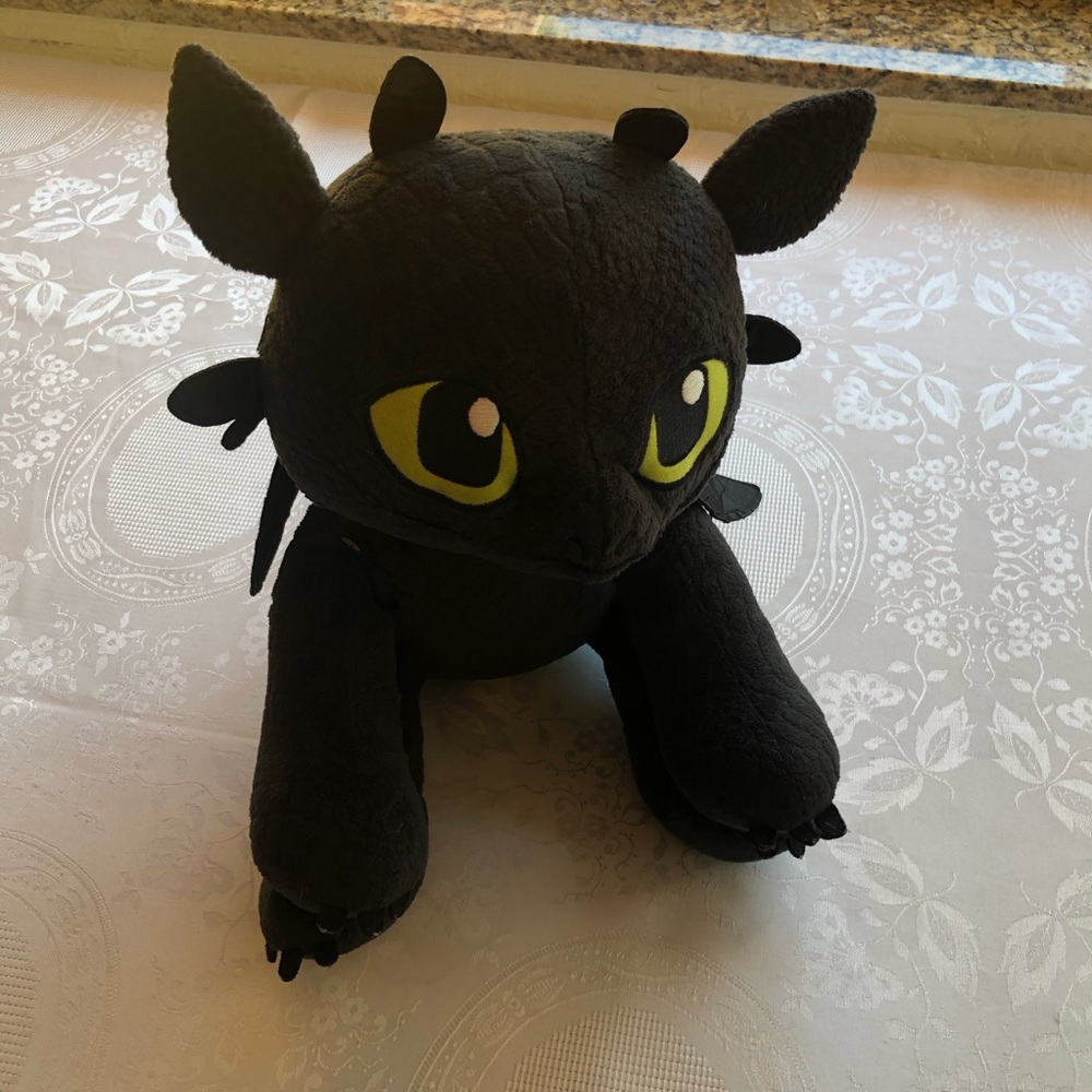 Build A Bear Toothless Plush Toy Dragon - Black with Yellow Eyes Dreamwork 2014